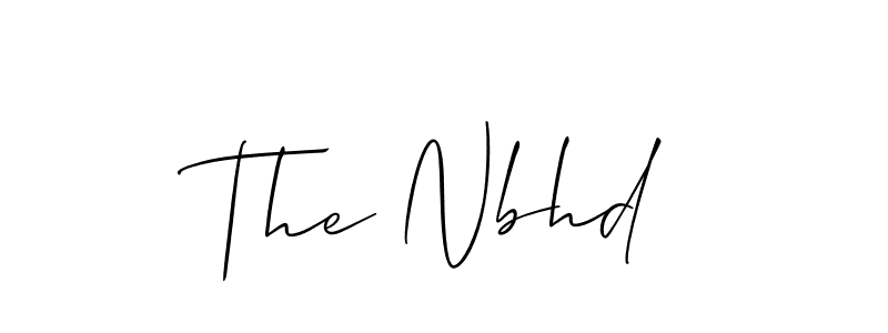 Create a beautiful signature design for name The Nbhd. With this signature (Allison_Script) fonts, you can make a handwritten signature for free. The Nbhd signature style 2 images and pictures png