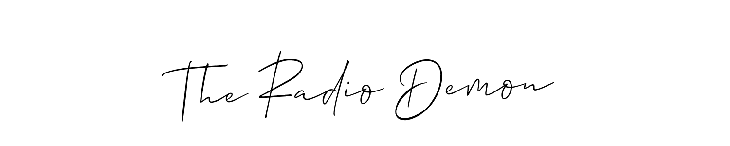 Use a signature maker to create a handwritten signature online. With this signature software, you can design (Allison_Script) your own signature for name The Radio Demon. The Radio Demon signature style 2 images and pictures png