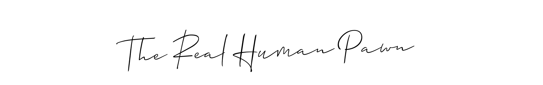 Use a signature maker to create a handwritten signature online. With this signature software, you can design (Allison_Script) your own signature for name The Real Human Pawn. The Real Human Pawn signature style 2 images and pictures png