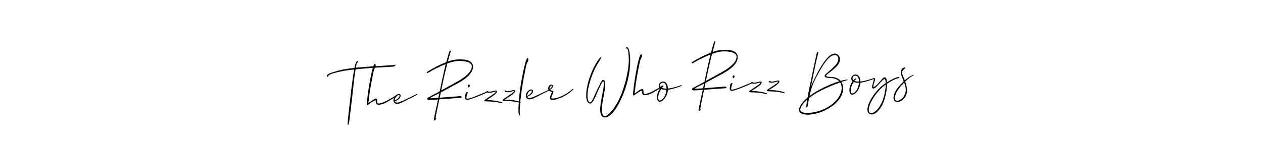 How to Draw The Rizzler Who Rizz Boys signature style? Allison_Script is a latest design signature styles for name The Rizzler Who Rizz Boys. The Rizzler Who Rizz Boys signature style 2 images and pictures png