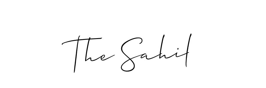 if you are searching for the best signature style for your name The Sahil. so please give up your signature search. here we have designed multiple signature styles  using Allison_Script. The Sahil signature style 2 images and pictures png