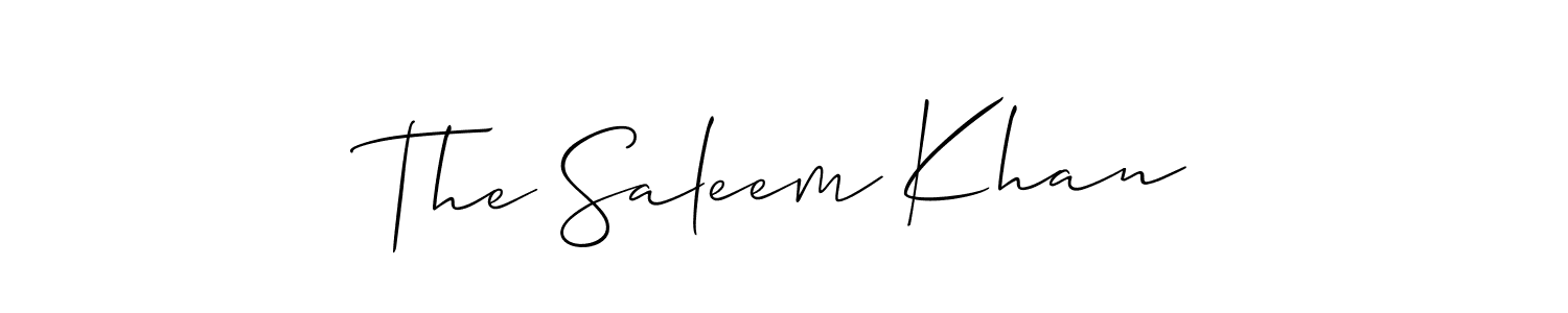 Also You can easily find your signature by using the search form. We will create The Saleem Khan name handwritten signature images for you free of cost using Allison_Script sign style. The Saleem Khan signature style 2 images and pictures png