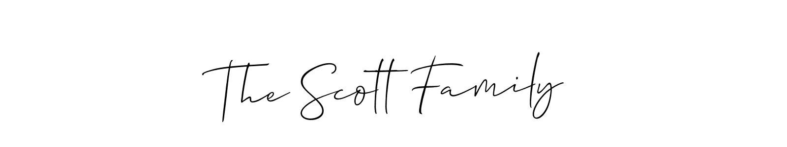 Make a short The Scott Family signature style. Manage your documents anywhere anytime using Allison_Script. Create and add eSignatures, submit forms, share and send files easily. The Scott Family signature style 2 images and pictures png