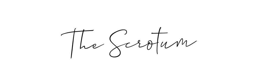 How to make The Scrotum name signature. Use Allison_Script style for creating short signs online. This is the latest handwritten sign. The Scrotum signature style 2 images and pictures png