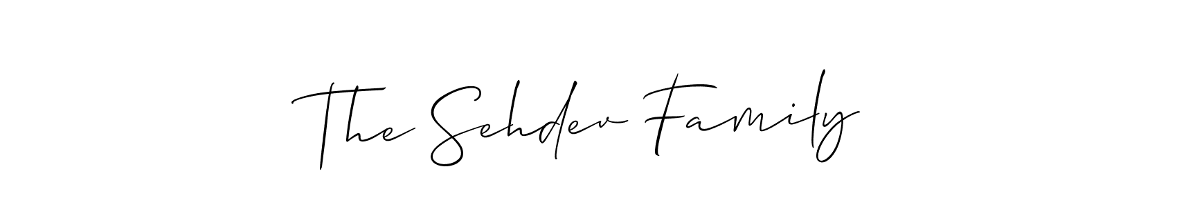 Also You can easily find your signature by using the search form. We will create The Sehdev Family name handwritten signature images for you free of cost using Allison_Script sign style. The Sehdev Family signature style 2 images and pictures png