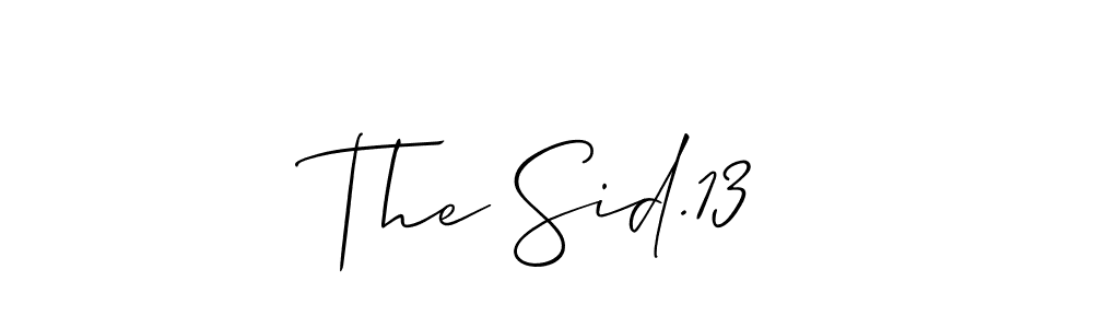 Also You can easily find your signature by using the search form. We will create The Sid.13 name handwritten signature images for you free of cost using Allison_Script sign style. The Sid.13 signature style 2 images and pictures png