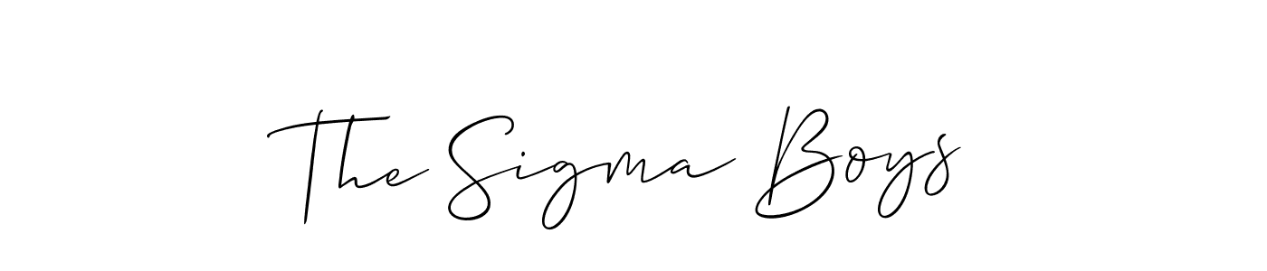 Design your own signature with our free online signature maker. With this signature software, you can create a handwritten (Allison_Script) signature for name The Sigma Boys. The Sigma Boys signature style 2 images and pictures png