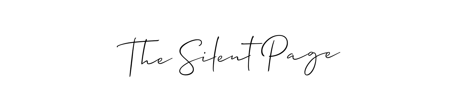 Similarly Allison_Script is the best handwritten signature design. Signature creator online .You can use it as an online autograph creator for name The Silent Page. The Silent Page signature style 2 images and pictures png