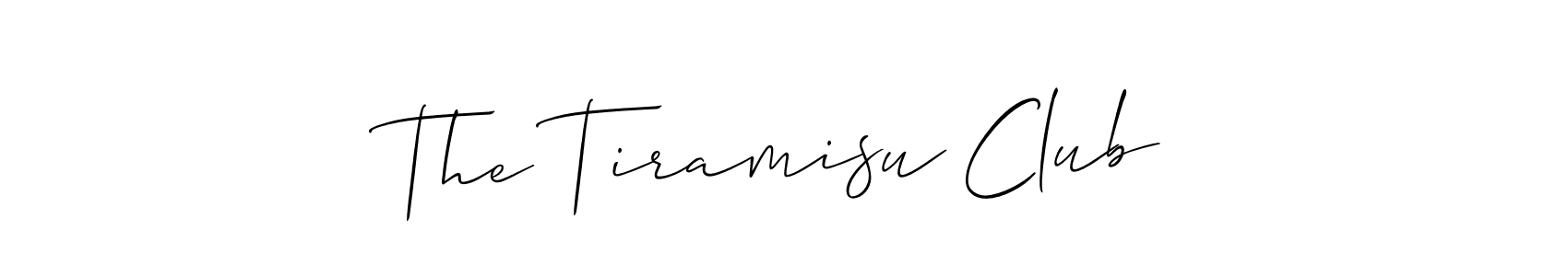 You should practise on your own different ways (Allison_Script) to write your name (The Tiramisu Club) in signature. don't let someone else do it for you. The Tiramisu Club signature style 2 images and pictures png