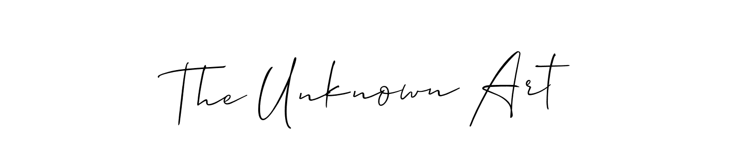 Make a short The Unknown Art signature style. Manage your documents anywhere anytime using Allison_Script. Create and add eSignatures, submit forms, share and send files easily. The Unknown Art signature style 2 images and pictures png