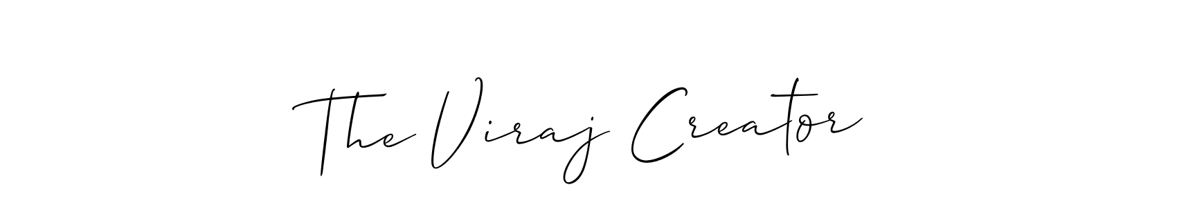 The best way (Allison_Script) to make a short signature is to pick only two or three words in your name. The name The Viraj Creator include a total of six letters. For converting this name. The Viraj Creator signature style 2 images and pictures png