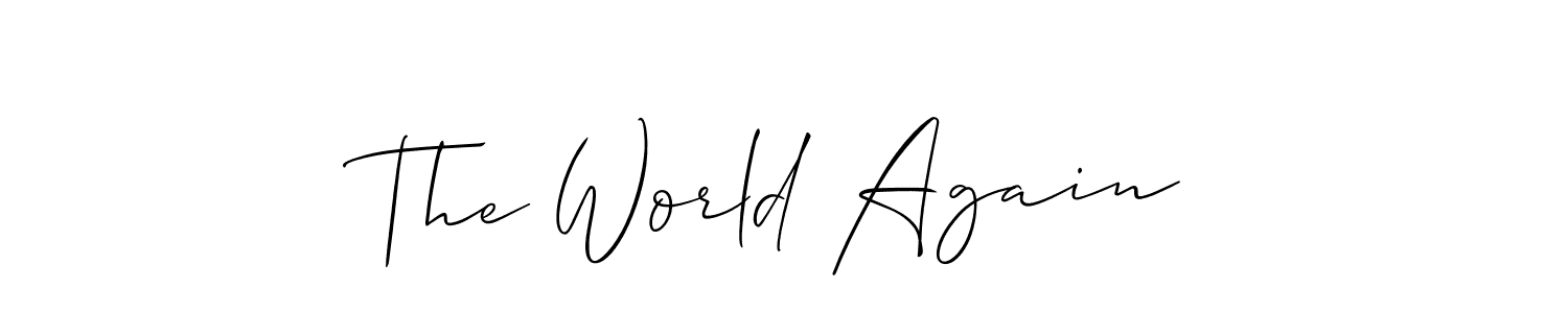 if you are searching for the best signature style for your name The World Again. so please give up your signature search. here we have designed multiple signature styles  using Allison_Script. The World Again signature style 2 images and pictures png