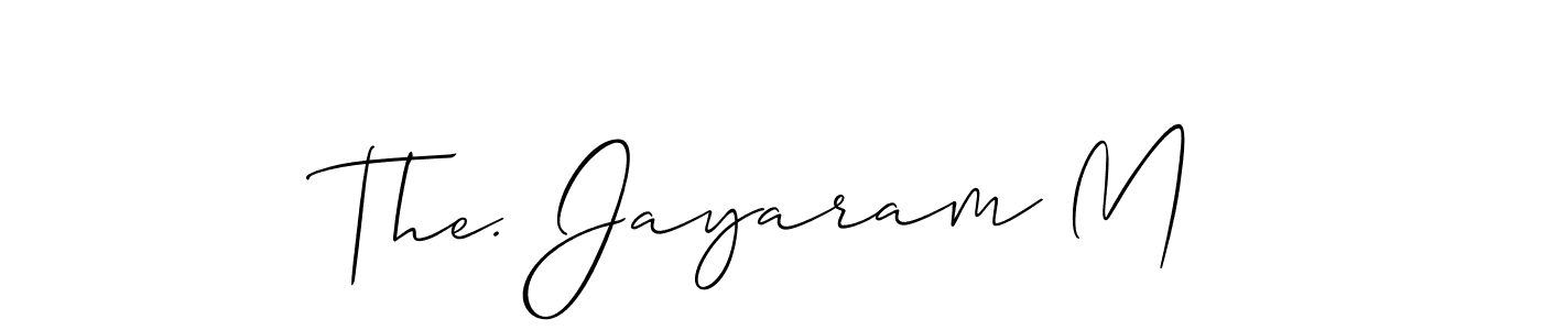 You should practise on your own different ways (Allison_Script) to write your name (The. Jayaram M) in signature. don't let someone else do it for you. The. Jayaram M signature style 2 images and pictures png