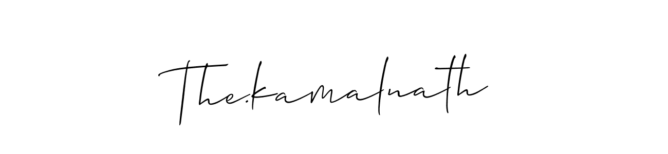 How to make The.kamalnath name signature. Use Allison_Script style for creating short signs online. This is the latest handwritten sign. The.kamalnath signature style 2 images and pictures png