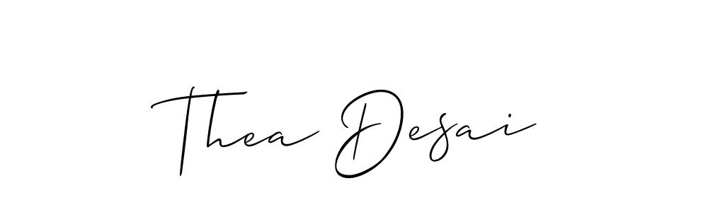 It looks lik you need a new signature style for name Thea Desai. Design unique handwritten (Allison_Script) signature with our free signature maker in just a few clicks. Thea Desai signature style 2 images and pictures png
