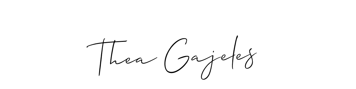 Make a beautiful signature design for name Thea Gajeles. With this signature (Allison_Script) style, you can create a handwritten signature for free. Thea Gajeles signature style 2 images and pictures png