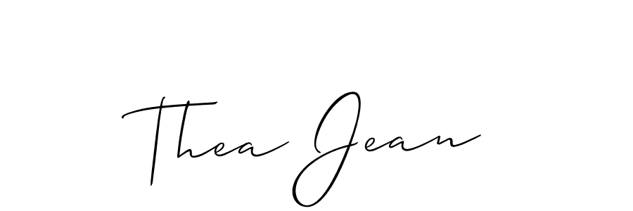How to make Thea Jean name signature. Use Allison_Script style for creating short signs online. This is the latest handwritten sign. Thea Jean signature style 2 images and pictures png
