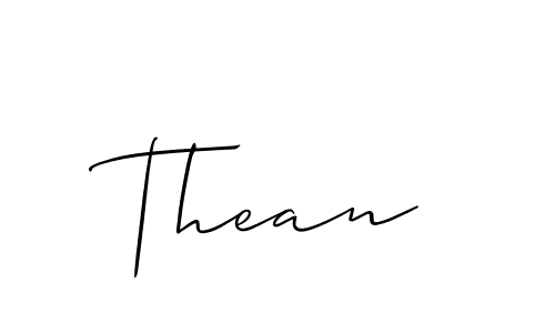 Allison_Script is a professional signature style that is perfect for those who want to add a touch of class to their signature. It is also a great choice for those who want to make their signature more unique. Get Thean name to fancy signature for free. Thean signature style 2 images and pictures png