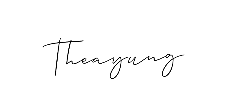 Theayung stylish signature style. Best Handwritten Sign (Allison_Script) for my name. Handwritten Signature Collection Ideas for my name Theayung. Theayung signature style 2 images and pictures png