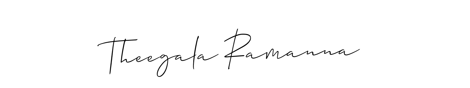 if you are searching for the best signature style for your name Theegala Ramanna. so please give up your signature search. here we have designed multiple signature styles  using Allison_Script. Theegala Ramanna signature style 2 images and pictures png