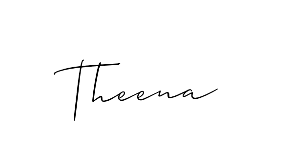 How to make Theena signature? Allison_Script is a professional autograph style. Create handwritten signature for Theena name. Theena signature style 2 images and pictures png