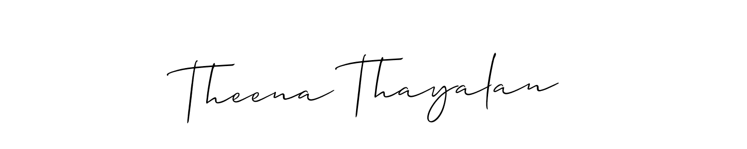 Theena Thayalan stylish signature style. Best Handwritten Sign (Allison_Script) for my name. Handwritten Signature Collection Ideas for my name Theena Thayalan. Theena Thayalan signature style 2 images and pictures png