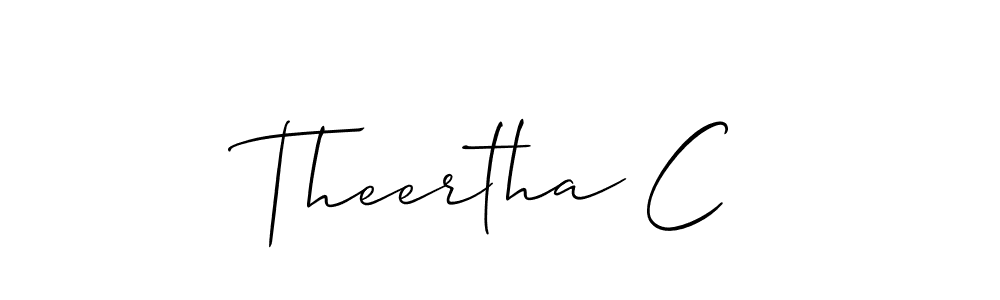 Create a beautiful signature design for name Theertha C. With this signature (Allison_Script) fonts, you can make a handwritten signature for free. Theertha C signature style 2 images and pictures png