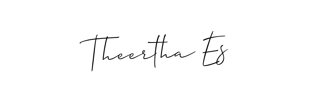 Make a beautiful signature design for name Theertha Es. With this signature (Allison_Script) style, you can create a handwritten signature for free. Theertha Es signature style 2 images and pictures png