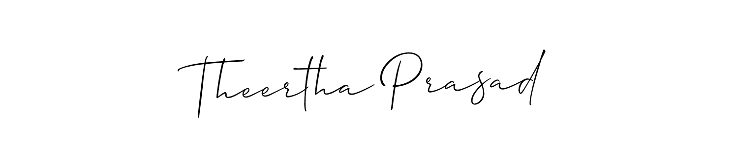 Create a beautiful signature design for name Theertha Prasad. With this signature (Allison_Script) fonts, you can make a handwritten signature for free. Theertha Prasad signature style 2 images and pictures png