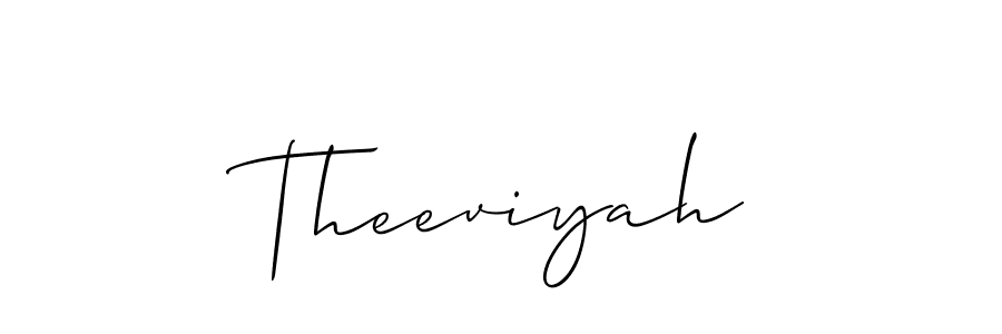 Similarly Allison_Script is the best handwritten signature design. Signature creator online .You can use it as an online autograph creator for name Theeviyah. Theeviyah signature style 2 images and pictures png