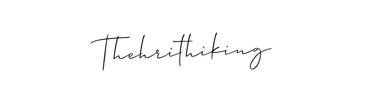 Make a beautiful signature design for name Thehrithiking. With this signature (Allison_Script) style, you can create a handwritten signature for free. Thehrithiking signature style 2 images and pictures png