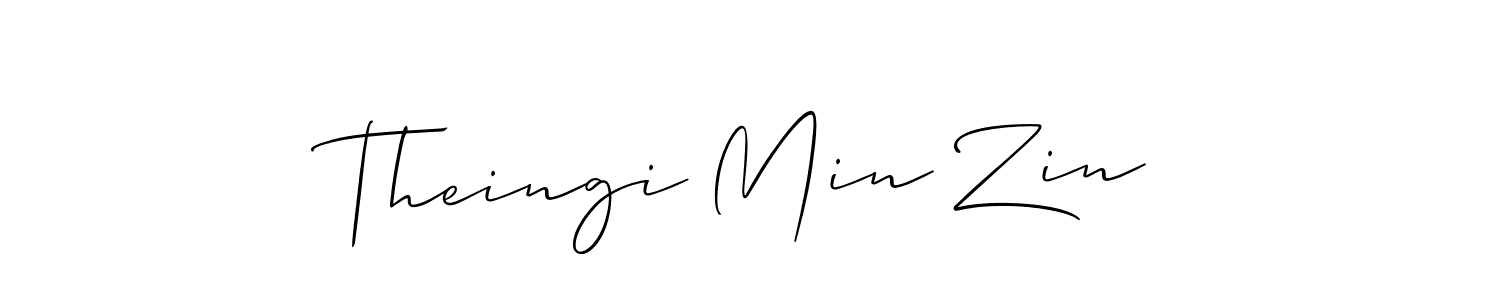 How to Draw Theingi Min Zin signature style? Allison_Script is a latest design signature styles for name Theingi Min Zin. Theingi Min Zin signature style 2 images and pictures png