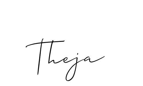 if you are searching for the best signature style for your name Theja. so please give up your signature search. here we have designed multiple signature styles  using Allison_Script. Theja signature style 2 images and pictures png
