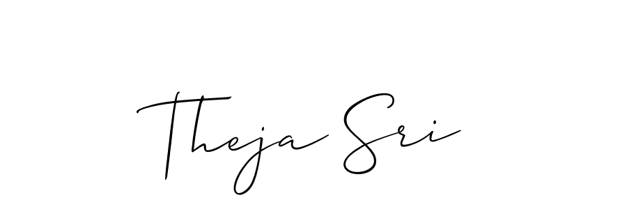 Allison_Script is a professional signature style that is perfect for those who want to add a touch of class to their signature. It is also a great choice for those who want to make their signature more unique. Get Theja Sri name to fancy signature for free. Theja Sri signature style 2 images and pictures png