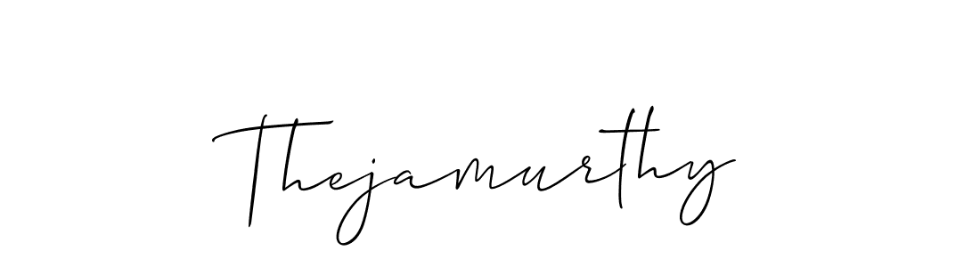 Allison_Script is a professional signature style that is perfect for those who want to add a touch of class to their signature. It is also a great choice for those who want to make their signature more unique. Get Thejamurthy name to fancy signature for free. Thejamurthy signature style 2 images and pictures png