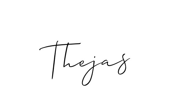 The best way (Allison_Script) to make a short signature is to pick only two or three words in your name. The name Thejas include a total of six letters. For converting this name. Thejas signature style 2 images and pictures png