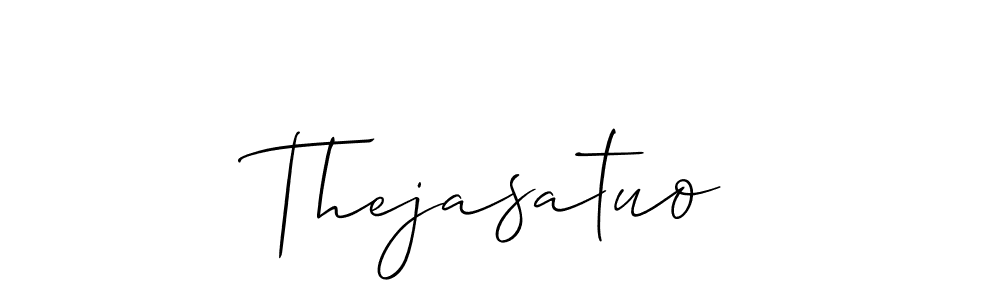 Create a beautiful signature design for name Thejasatuo. With this signature (Allison_Script) fonts, you can make a handwritten signature for free. Thejasatuo signature style 2 images and pictures png
