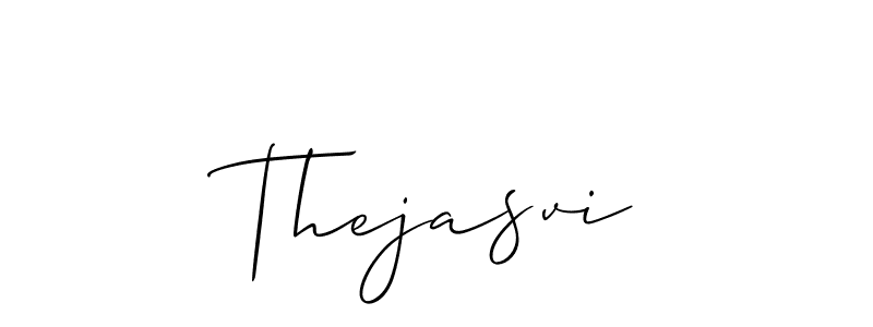 Create a beautiful signature design for name Thejasvi. With this signature (Allison_Script) fonts, you can make a handwritten signature for free. Thejasvi signature style 2 images and pictures png