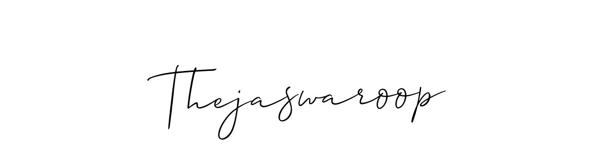 Design your own signature with our free online signature maker. With this signature software, you can create a handwritten (Allison_Script) signature for name Thejaswaroop. Thejaswaroop signature style 2 images and pictures png