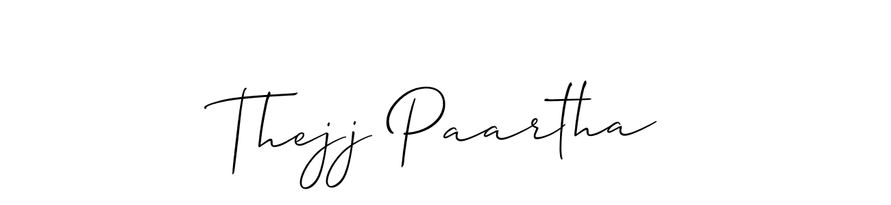 This is the best signature style for the Thejj Paartha name. Also you like these signature font (Allison_Script). Mix name signature. Thejj Paartha signature style 2 images and pictures png