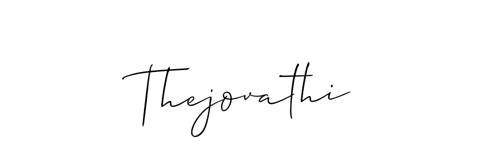 You should practise on your own different ways (Allison_Script) to write your name (Thejovathi) in signature. don't let someone else do it for you. Thejovathi signature style 2 images and pictures png