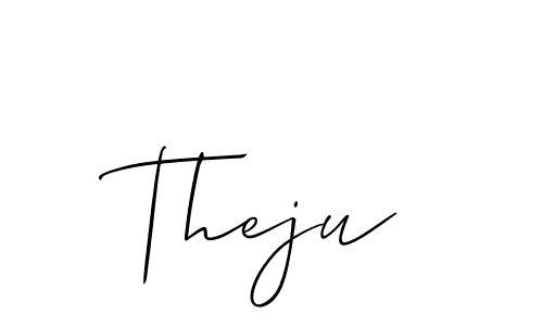 Use a signature maker to create a handwritten signature online. With this signature software, you can design (Allison_Script) your own signature for name Theju. Theju signature style 2 images and pictures png