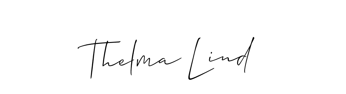 The best way (Allison_Script) to make a short signature is to pick only two or three words in your name. The name Thelma Lind include a total of six letters. For converting this name. Thelma Lind signature style 2 images and pictures png