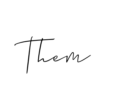 Allison_Script is a professional signature style that is perfect for those who want to add a touch of class to their signature. It is also a great choice for those who want to make their signature more unique. Get Them name to fancy signature for free. Them signature style 2 images and pictures png