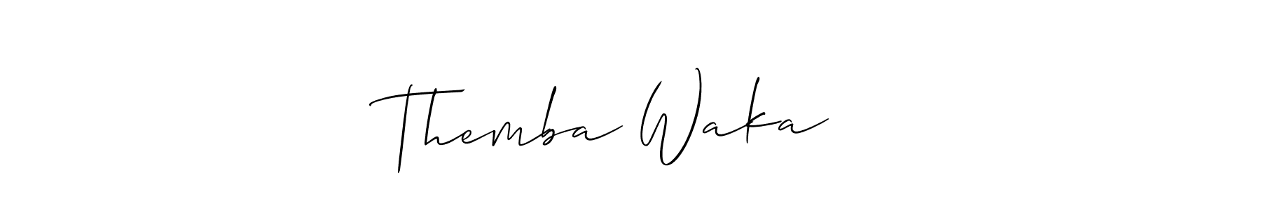 How to make Themba Waka ♥️ name signature. Use Allison_Script style for creating short signs online. This is the latest handwritten sign. Themba Waka ♥️ signature style 2 images and pictures png