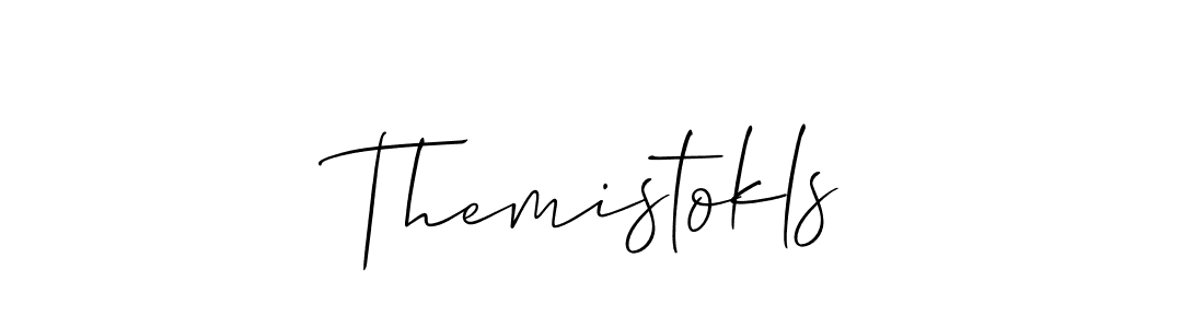 The best way (Allison_Script) to make a short signature is to pick only two or three words in your name. The name Themistokls include a total of six letters. For converting this name. Themistokls signature style 2 images and pictures png