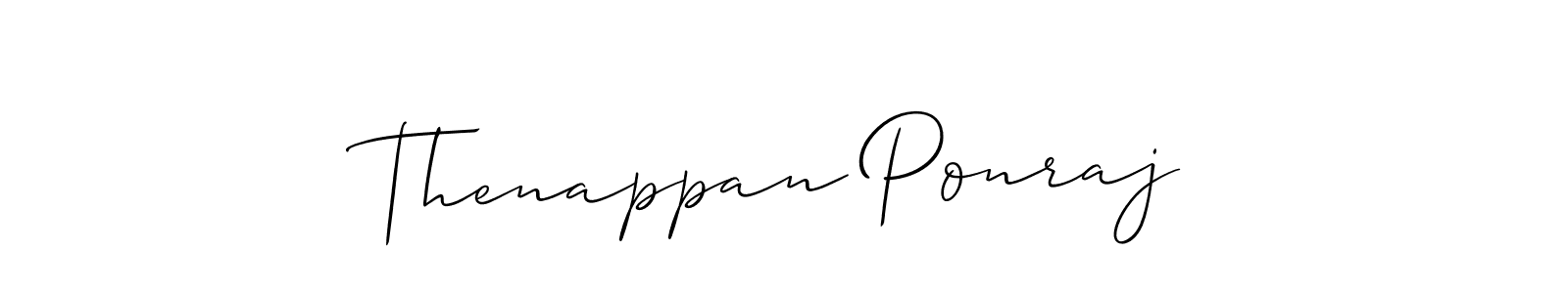 How to Draw Thenappan Ponraj signature style? Allison_Script is a latest design signature styles for name Thenappan Ponraj. Thenappan Ponraj signature style 2 images and pictures png