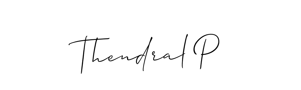 How to Draw Thendral P signature style? Allison_Script is a latest design signature styles for name Thendral P. Thendral P signature style 2 images and pictures png