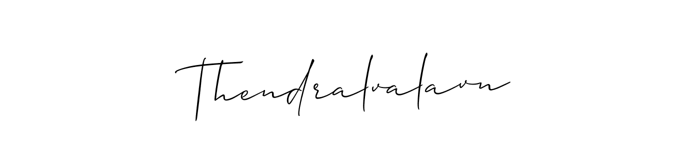 Allison_Script is a professional signature style that is perfect for those who want to add a touch of class to their signature. It is also a great choice for those who want to make their signature more unique. Get Thendralvalavn name to fancy signature for free. Thendralvalavn signature style 2 images and pictures png