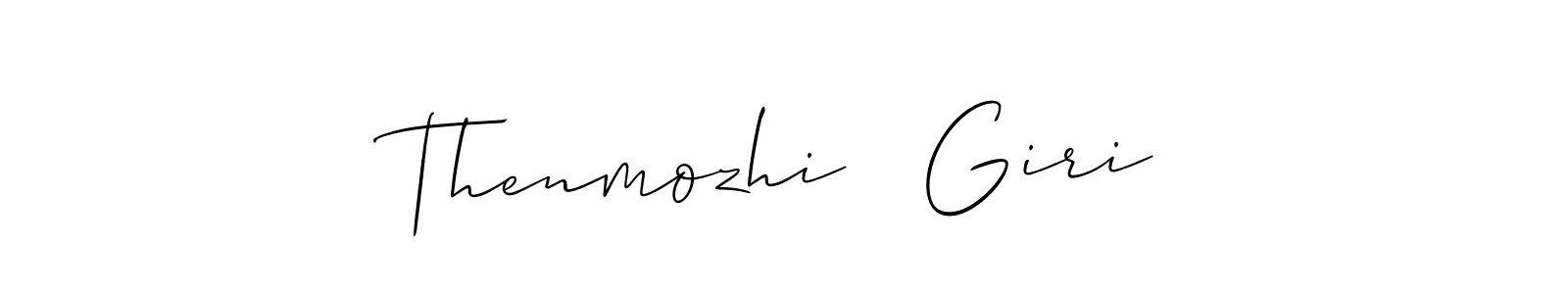 Allison_Script is a professional signature style that is perfect for those who want to add a touch of class to their signature. It is also a great choice for those who want to make their signature more unique. Get Thenmozhi   Giri name to fancy signature for free. Thenmozhi   Giri signature style 2 images and pictures png